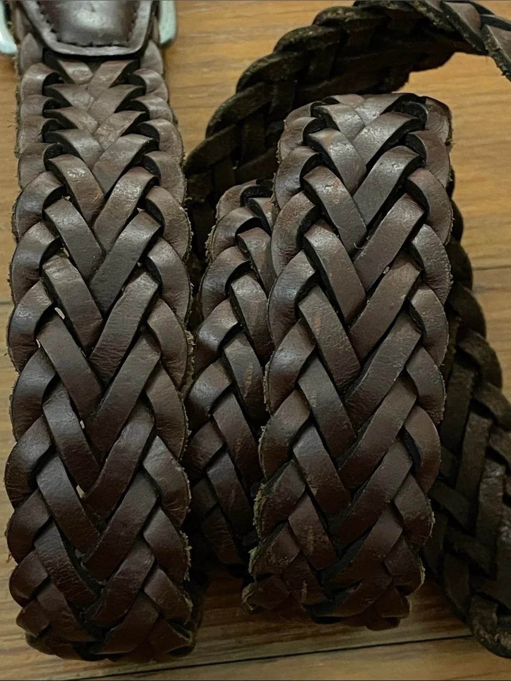 Wrangler Mens Brown Braided Woven Leather Belt Size 36 90 Guatemala